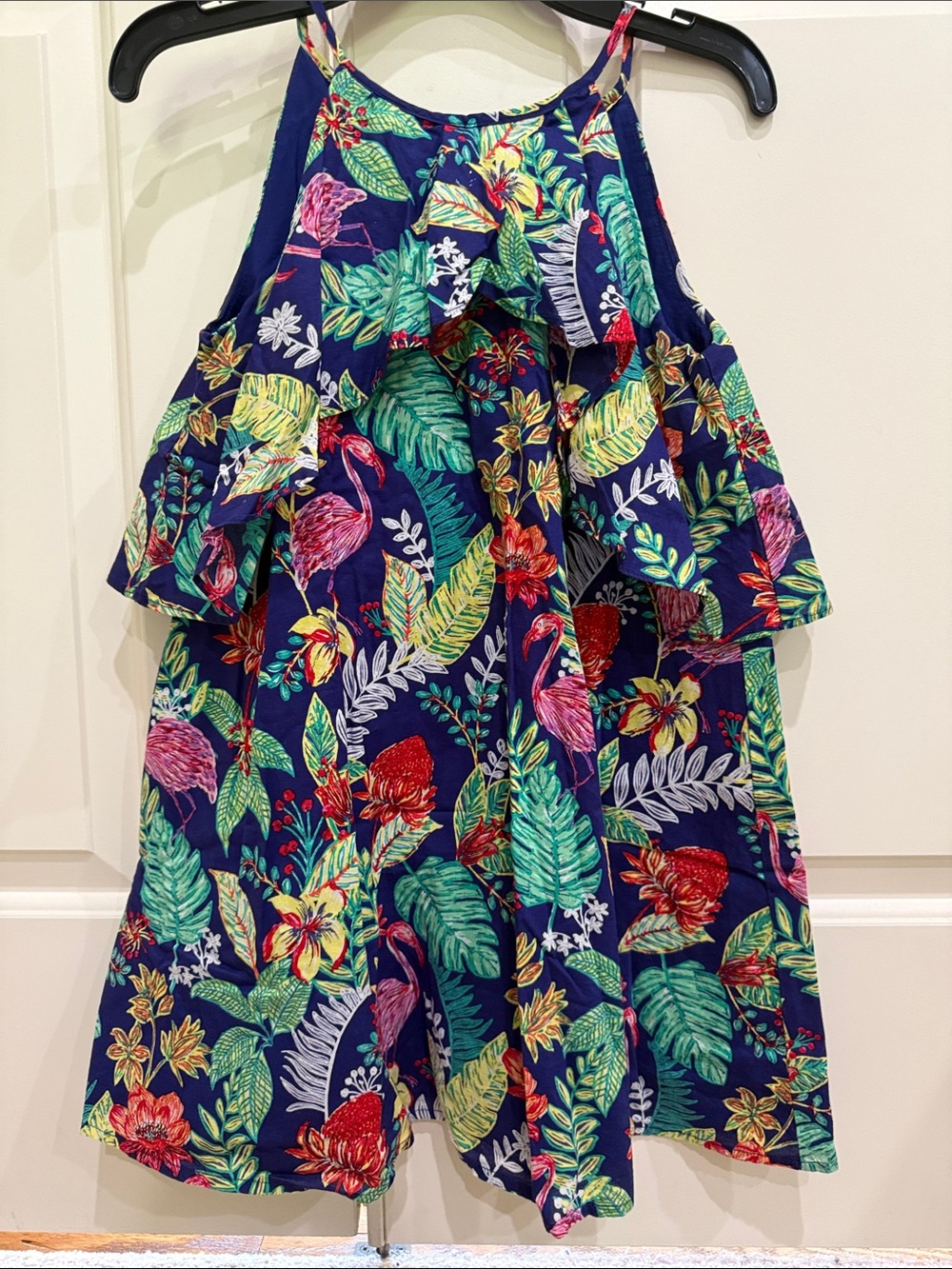 Janie and Jack Navy Tropical Floral Halter Dress